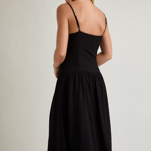 LARGE-LE LIS Midi Dress With Contrast Gingham Ribbon Bow - Picture 2 of 2